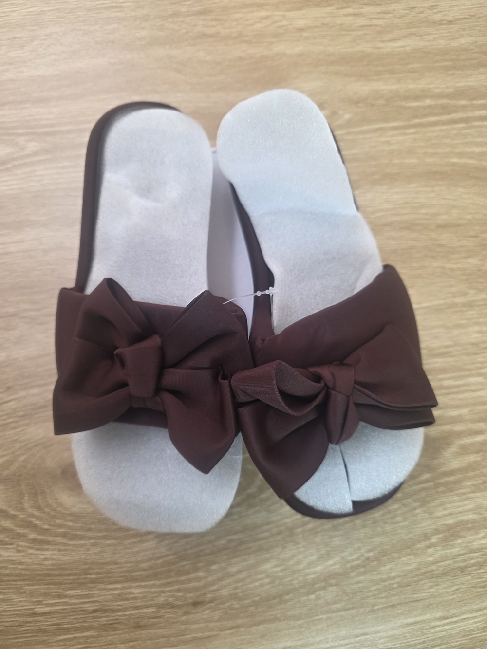 Women’s Brown Bow Slide Sandals